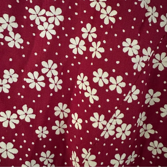 VTG Lanz Originals Dainty Floral Corset Maxi Dress Sz 12 Burgundy Cream - Picture 10 of 14